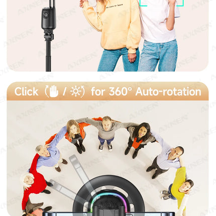 AI Auto-Tracking Phone Gimbal 360° Rotating Face Tracking Stabilizer Portable Desktop Holder for Live Streaming & Photo Shooting