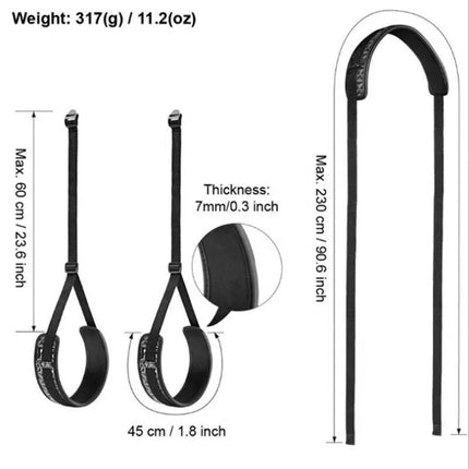 Sex Swing Bondage Kit Utilizes Thigh Restraint Sling Mechanisms To Ensure Secure Leg Binding For Adult Slave Roleplay Scenarios