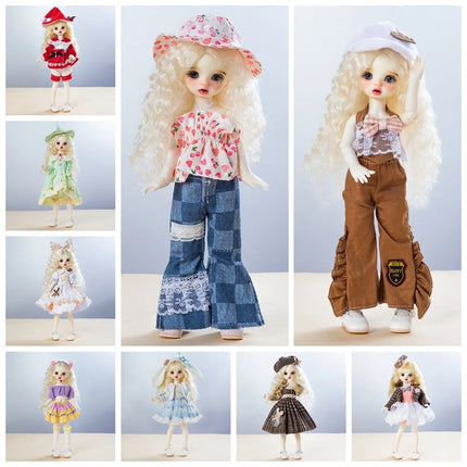 Fashion 30cm Doll in Costume Cloth Accessories Sweet 30cm Doll Dress Set Colorful Cute 30cm Doll Dress Clothes Girls Toy
