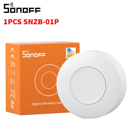 SONOFF SNZB 01P Zigbee Smart Button, Wireless Remote Control for Lights & Scenes, Single/Double/Long Press for Home Assistant
