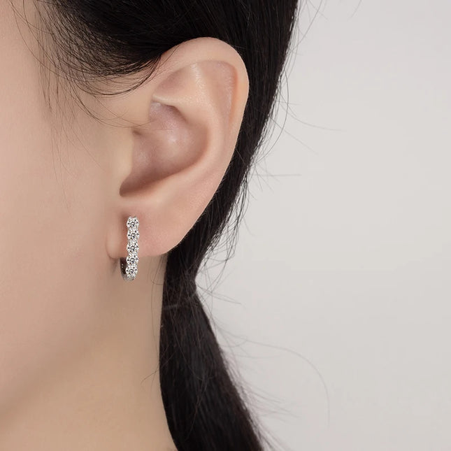 PERMANY 1CT Full Moissanite Earrings for Women S925 Pure Silver Laboratory Certified Cultivation Diamond Luxury Party Jewelry