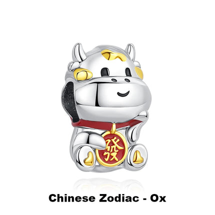925 Sterling Silver Charms Beads Original Japanese Doll Fortune Cat Charm Fit Brand Bracelets Bangles DIY Jewelry For Women