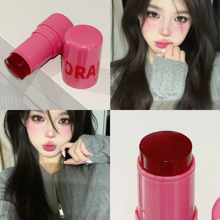 HERORANGE Jelly Blush Stick Brighten Cheek Rouge Dual Use Of Lips And Cheeks Blusher Waterproof Lasting Red Tint Cheek Color