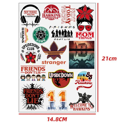 For Stranger Series A5 Size Cartoon Eleven Mike Creative DIY Waterproof Stickers UV Transfer Transparent Crystal DTF Stickers