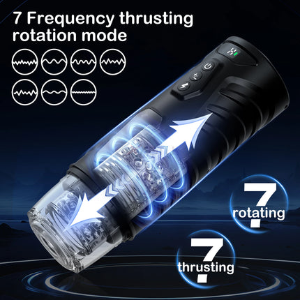 Telescopic Rotating Male Masturbator 7 Thrusting Rotation Modes Automatic Mastubator Cup for Men Blowjob Sex Toys Penis Pump