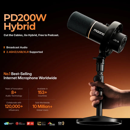 maono PD300X Dynamic Microphone XLR USB Podcast Recording Mic 192kHz24bit for Content Creation Home Audio Studio Noise Reduction