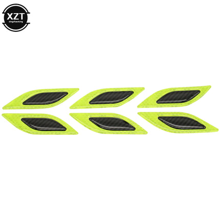 6Pcs/Set Car Reflective Carbon Fiber Sticker 3D Car Styling Reflective Strips Night Safety Warning Reflector Tape Stickers Decal