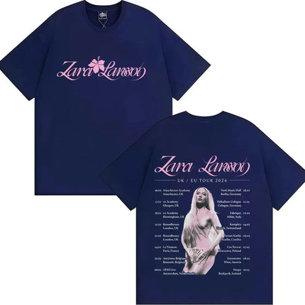 Zara Larsson Midnight Sun Global Tour Merch T-Shirt Men Women Album Poster Graphic Print Cotton Tees Neck Loose Oversized Tops