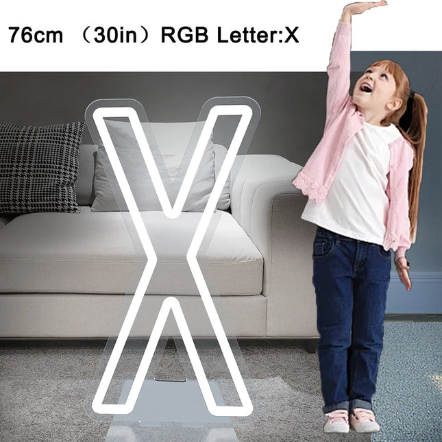 76cm Large Light up Letter Sign 26 Alphabet Stand up Lighting for Wedding Birthday Party Home Bar Decor