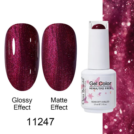 Clou Beaute 15ml HEMA TPO FREE Color Gel Nail Polish Nude Pink Red Green Collection Nail Gel Polish Glitter Soak Off UV LED Gel