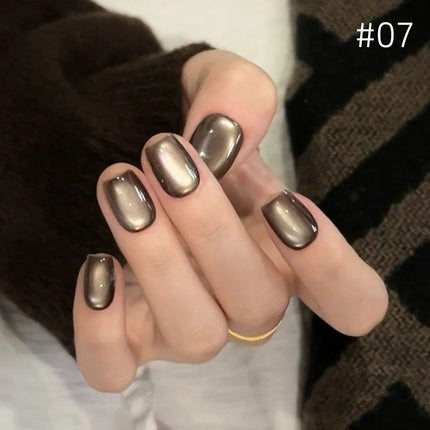 MIANEL 10ML Fiery Sunset Glass Beads Cat Eye Gel Nail Polish Winter Hot style Cat Magnetic Gel Nail Salon Black Nails 1-10pcs