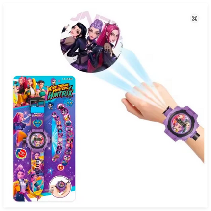 New Anime Gilrs Lumi Mila Zoi Kpop Theme Projection Watch 24 Images Digital Electronic Wristwatch Multifunctional Toy Watch Gift
