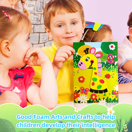 3D EVA Foam Sticker Puzzle DIY Cartoon Animal Educational Toys for Toddlers Kids Art Craft Kits Creative Activity Birthday Gifts