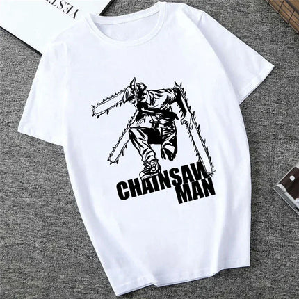Japanese Anime Denji Tshirt Unisex Chainsaw women T Shirt Women Funny Cartoon Pochita Makima T-shirt Graphic Tees Tops Female 90