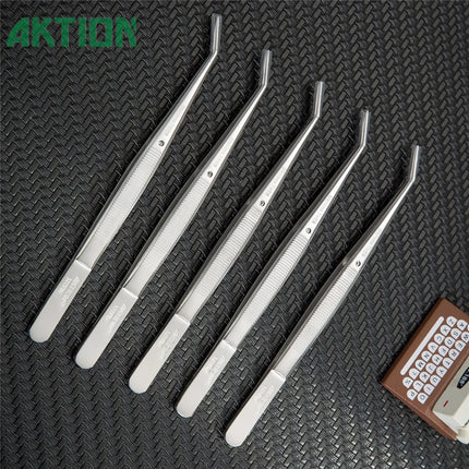AKTION Professional Anti-Static Tweezers Precision Curved Tip German Steel Tools for Electronics Repair/Jewelry Making/Resin Art