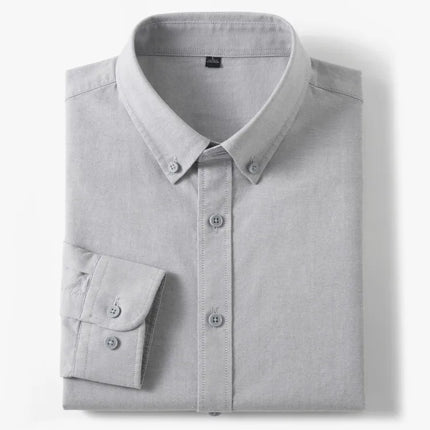 Men's 100% Cotton Oxford Shirt - Breathable Sweat-Wicking Button Down with Slim Fit & Crisp Texture