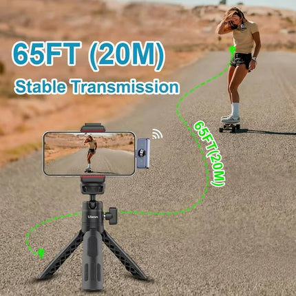 KEBIDU Wireless Lavalier Microphone Double Noise Reduction HiFi Sound 1 to 2 Mini Magnetic Mic For Video Recorde Live Streaming