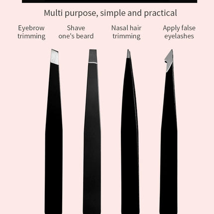 4Pcs/Set Professional Eyebrow Tweezers Eyebrow Hair Removal Clip Makeup Sets Eyelash Extension Eyelash Tweezers Beauty