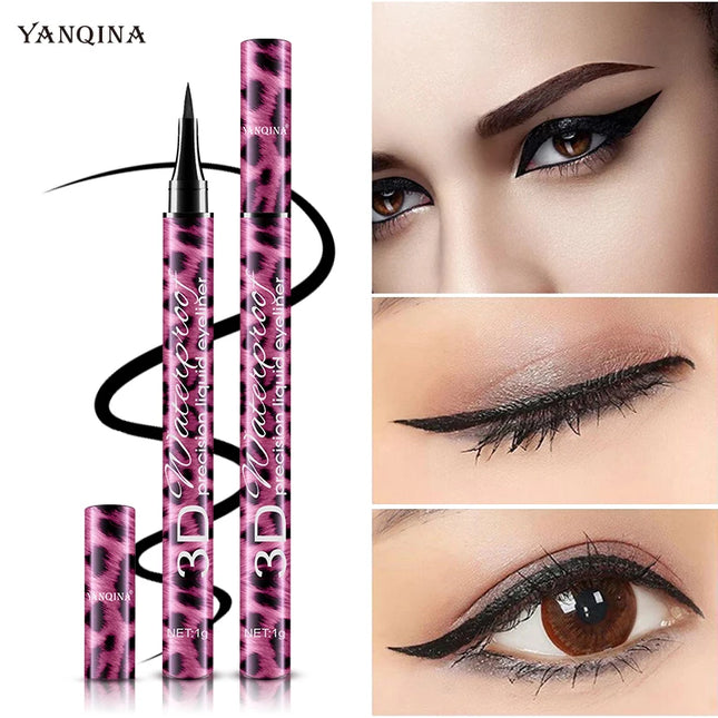 YANQINA Mascara with Eyeliner Combo Black Slim Drawing Line Smooth Definition Long Lasting Waterproof Eye Makeup 2 Pcs Set