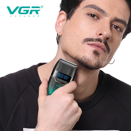 VGR Face Shaver 9000 RPM Foil Shaver LED Electric Shaver Professional Beard Trimmer Reciprocating Shaving Machine for Men V-377