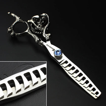 Sharonds 6/7/8 Silver Black Dragon Handle Hair Salon Hairdressing Scissors High Quality 440c Steel Professional Cutting Scissors