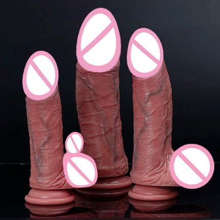 Fat Realistic Dildo Big Real Skin Silicone Huge Thick Dildo Giant Anal Soft Dildos with Suction Cup for Women Men G-spot Sex Toy
