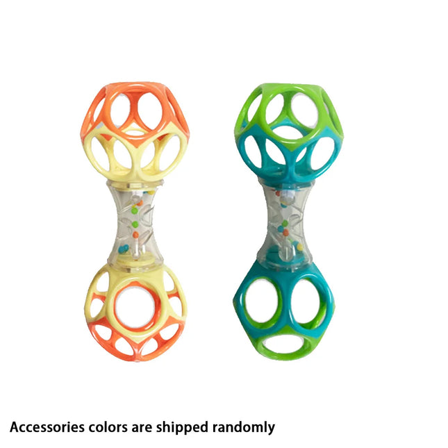 Baby Teether Rattle & Shake Barbell Toy, Ages 3 Months and Up(Random Color）
