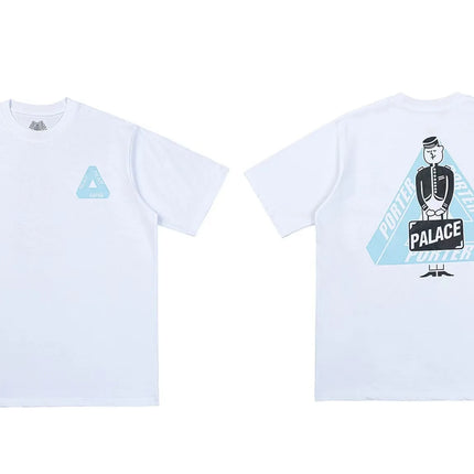 PALACE European and American trendy brand triangle print high-quality men's and women's casual pure cotton short sleeved T-shirt