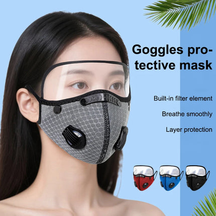 Men's Cycle-Ready Face Mask with Active Carbon Filters and Dust Goggles
