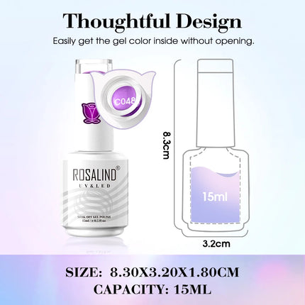 ROSALIND 15ml Nail Gel Polish Macaron Hybrid Varnish Semi Permanent Nail Art Design Soak Off Top Base Coat Esmalte UV Gel Nail