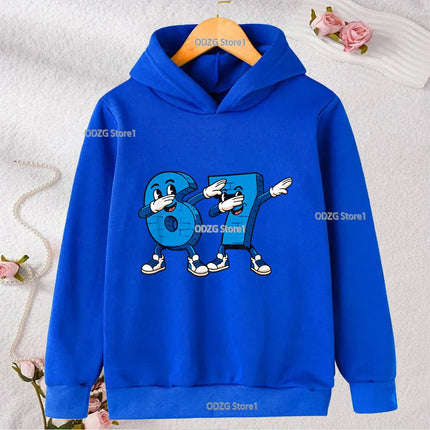 Autumn Winter Six Seven 67 Number Print Children's Hoodies Casual Fashion Boys Girls Long Sleeved Sweatshirt Warm Kids Pullovers