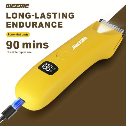 LED Bikini Body Trimmer Painless Hair Removal USB-C LCD 4 Guide Combs 90Min Skin Friendly Cordless for Women Men Gift