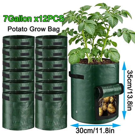 50PCS 7 Gallon Grow Bags for Vegetables Plants with Handles Pots for Plants Form for Garden Flower Pots for Outdoor &Living Room