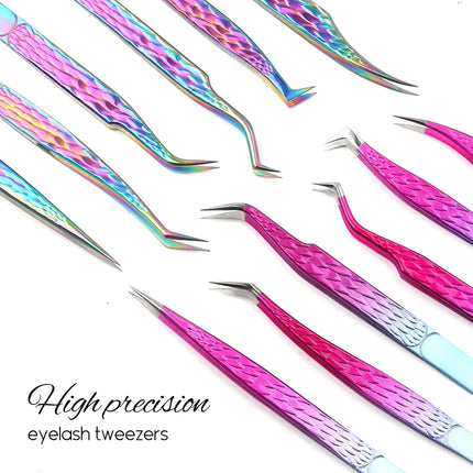 Fadvan Eyelash Extension Tweezer Lash High Precision Superhard Stainless Steel Eyelash Eyebrow Tweezers Makeup Tools