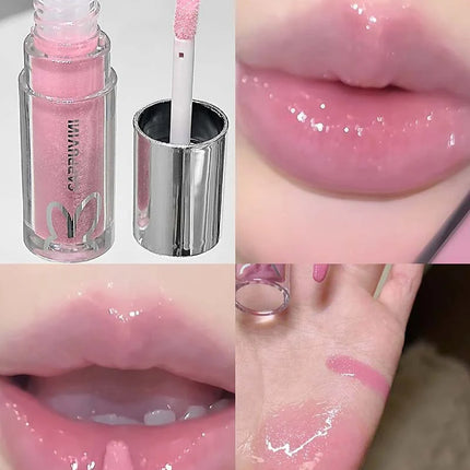 Cute Sparkling Mirror Lipstick Moisturizing Sexy Pink Shining Lips Gloss Long Lasting Lip Tint Makeup Jelly Glaze Cosmetics