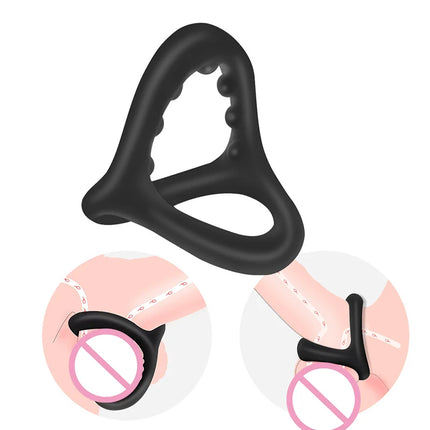 Soft Silicone Penis Cock Ring Set Male Ball Scrotum Stretcher Penis Lock Cock Ring Delay Ejaculation Enlargement Sex Toy Big Man