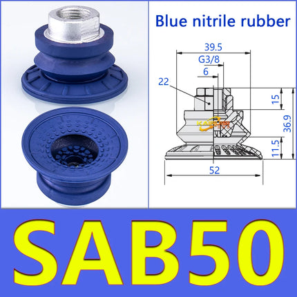 SAB Series Vacuum Suction Cups SAB22/30/40/50 Manipulator Corrugated Sucker Strong Force Nitrile Rubber Industrial Accessories