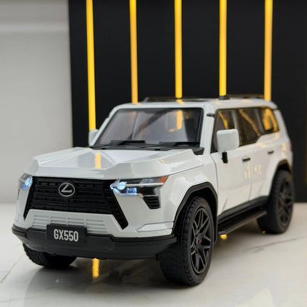 1:24 GX550 Off-Road Vehicle Sound and Light Model Ornament Toy Gift Diecast Alloy Car Model Collectible