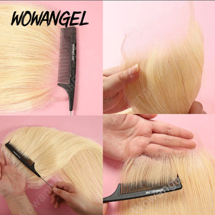 Wow Angel 6x6/5x5 HD Lace Frontal Only Human Hair PrePlucked 613 Blonde Real HD Lace Straight Closure Only Invisible For Women
