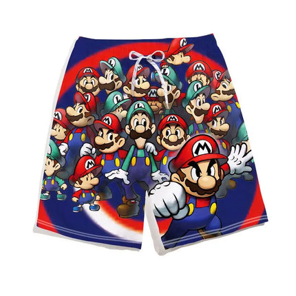 Summer Mario Shorts, Men's Beach Pants, Casual Pants, Luigi Kuba Thin Style with Everything Around The Summer Style