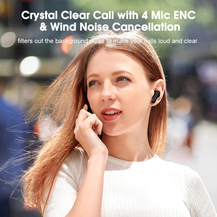 QCY T13 ANC Active Noise Cancelling Wireless Earbuds Bluetooth 5.3 Headphones 4 Mics ENC Clear Calls Earphones 30H Playtime IPX5