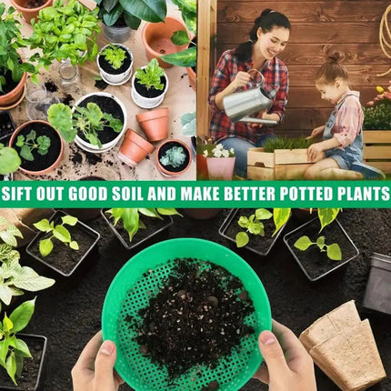 1/3PCS Plastic Garden Sieve Home Garden Tool Fine Mesh Soil Sieve Mining Sand Sifter Potting Sieve for Plant Soil Stone Sifting