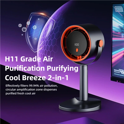 TINSOL New bladeless turbine electric fan, portable outdoor camping fan, with timer function, suitable for office and home use