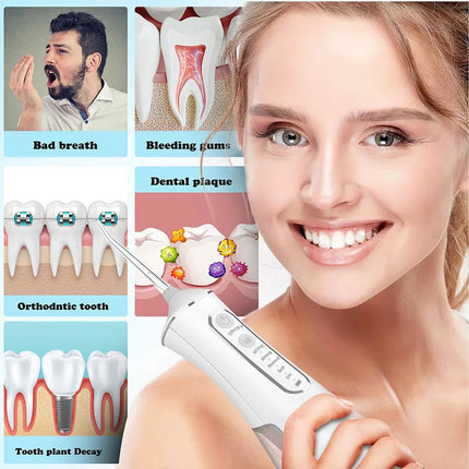 Powerful Battery Portable Electric Individual 230 Ml 3 Modes Toothbrush Combo Teeth Cleaning Oral Irrigator Water Dental Flosser