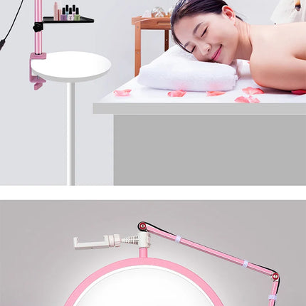 2025 Custom LOGO NEW Half-Moon Ring Light Moon Lamp Makeup Skincare Beauty Tattoo Lash Light Nail Table Facial Bed Clip-on Lamp