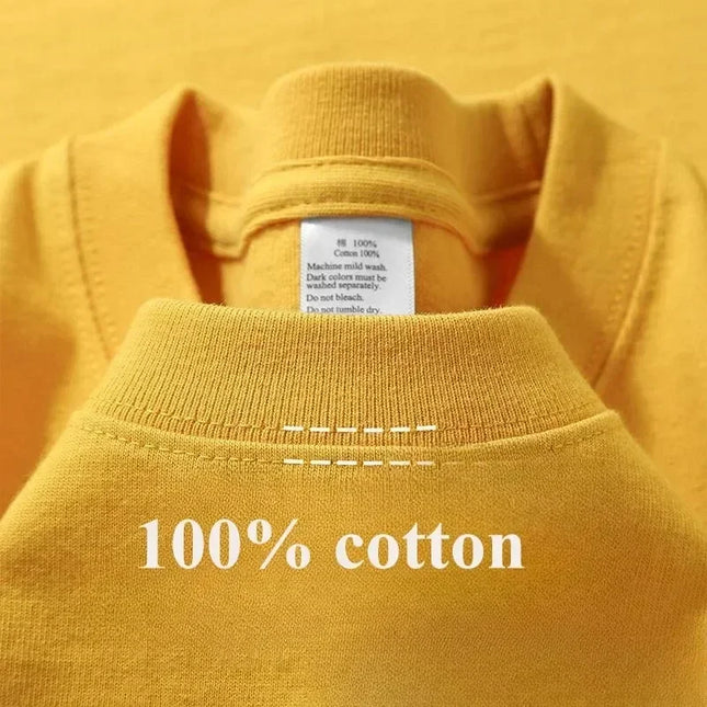 Men's Clothing Summer Cotton 300g Pure Cotton Short Sleeve T-Shirt Men's Casual Base Top Oversized T-Shirt
