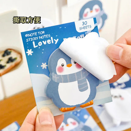 Ins Cartoon Cute Animal Sticky Note Student Special-shaped Penguin Note Book Can Paste Messages and Notes N Times Memo Pad