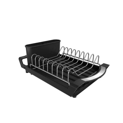 Extendable Dish Drying Rack Large Capacity Space Saving Utensil Storage Holder Hollow Design Dinnerware Organizer Dish Drainer