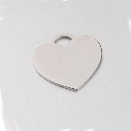 20pcs 304 Mirror Polished Stainless Steel Love Heart Charms Pendants Necklace Ornaments for Jewelry Making DIY Findings