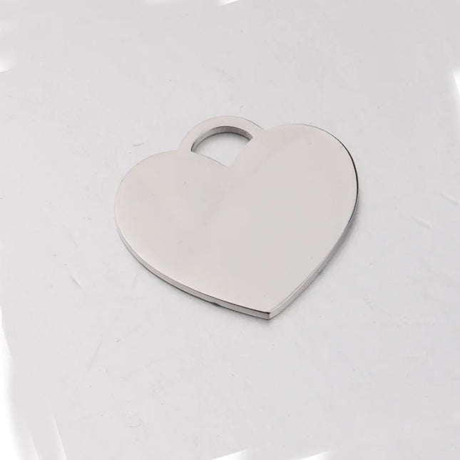 20pcs 304 Mirror Polished Stainless Steel Love Heart Charms Pendants Necklace Ornaments for Jewelry Making DIY Findings